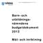 Barn- och utbildningsnämndens. budgetdokument 2012