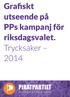 Grafiskt utseende på PPs kampanj för riksdagsvalet. Trycksaker 2014