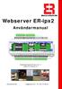 Webserver ER-ipx2. Användarmanual. Användarmanual ER-ipx2 ver. 11 Gäller för release 3.0. ElektroRelä AB info@erab.com Tel.