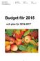 HANDLÄGGARE TEL DIREKT DATUM DNR Patric Andersson Stadsledningskontoret 08-731 30 83 2014-11-03 KS/2014:183. Budget för 2015. och plan för 2016-2017