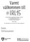 #IRL15. Varmt välkommen till. Namn: Telefonnummer: