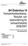 Brf Örebrohus 18 Verksamhetsberättelse, Resultat- och balansräkning för verksamhetsåret 2006/2007