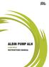 since 1928 ALBIN PUMP ALH SLANGPUMPAR INSTRUKTIONS MANUAL