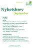 Nyhetsbrev. September. Hej! Uder. Välj:Änggården/Vega/Otium