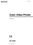 3-207-541-82 (1) Color Video Printer. Bruksanvisning UP-21MD. 2003 Sony Corporation