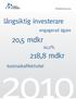 Årsredovisning 2010. långsiktig investerare. engagerad ägare. 20,5 mdkr 10,2% 218,8 mdkr. kostnadseffektivitet