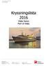 Kryssningslista 2016