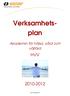 Akademin för hälsa, vård och välfärd. Verksamhetsplan. Akademin för hälsa, vård och välfärd HVV 2010-2012. www.mdh.se/hvv