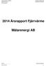 2014 Årsrapport Fjärrvärme. Mälarenergi AB