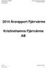 2014 Årsrapport Fjärrvärme. Organisation: Kristinehamns Fjärrvärme AB