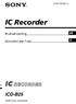 (1) IC Recorder. Bruksanvisning. Istruzioni per l uso ICD-B Sony Corporation