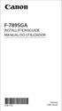 F-789SGA INSTALLATIONSGUIDE MANUAL DO UTILIZADOR