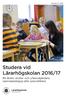 Studera vid Lärarhögskolan 2016/17