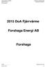 2015 DoA Fjärrvärme. Forshaga Energi AB. Forshaga