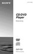(2) CD/DVD Player. Bruksanvisning DVP-F Sony Corporation