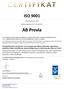 ISO CERTIFICATE nr/no Härmed intygas att:/this is to certify that: AB Previa