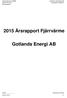 2015 Årsrapport Fjärrvärme. Gotlands Energi AB