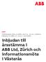Inbjudan till årsstämma i ABB Ltd, Zürich och informationsmöte i Västerås