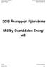 2015 Årsrapport Fjärrvärme. Organisation: Mjölby-Svartådalen Energi AB