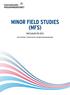 MINOR FIELD STUDIES (MFS)