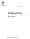 UFV 2016/1960. Budgetunderlag Fastställt av konsistoriet