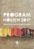 PROGRAM HÖSTEN 2017 BIBLIOTEKEN I STAFFANSTORP & HJÄRUP