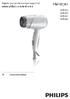 Hairdryer. Register your product and get support at  HP8203 HP8202 HP8201 HP8200. Användarhandbok