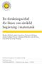 En forskningscirkel för lärare om särskild begåvning i matematik