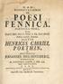 FENNICA, PORTHAN,,, ET. DIssERTATIONIs D* A. G. PARTICULA PRIMA, Quam, Cotisws Awpl. DE POEsI. Publico examini (abjiciunt AUCTOR HENRICUs GABRIEL