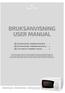 BRUKSANVISNING USER MANUAL