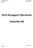 2016 Årsrapport Fjärrvärme. Vattenfall AB