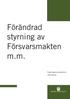 Förändrad styrning av Försvarsmakten m.m.