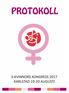 Förslags- och beslutsprotokoll fört vid S-kvinnors kongress den augusti 2017 i Karlstad