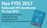 Nya FYSS 2017 Nationell HFS-konferens 31 maj 2017