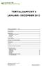 TERTIALRAPPORT 3 JANUARI- DECEMBER 2012