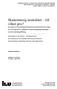 Neutrality in Tax Policy at What Price? - An analysis of The Swedish Ministry of Finance s memorandum regarding interest rate deductions