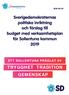 Sverigedemokraternas politiska inriktning och förslag till budget med verksamhetsplan för Sollentuna kommun 2019