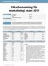 Läkarbemanning för reumatologi, mars 2017