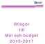 Bilagor till Mål och budget