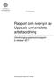 Rapport om översyn av Uppsala universitets arbetsordning