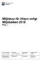 Miljötaxa för tillsyn enligt Miljöbalken 2018