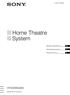(2) Home Theatre System. Bedienungsanleitung. Gebruiksaanwijzing. Bruksanvisning HT-DDWG Sony Corporation