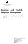 Gaming and English language development