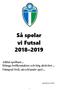 Så spelar vi Futsal Alltid spelbart Många bollkontakter och hög aktivitet Dämpad boll, utvecklande spel