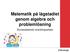 Matematik på lågstadiet genom algebra och problemlösning. Ämnesdidaktiskt utvecklingsarbete