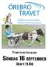 Örebro/Lindesberg Ponnytravsällskap. Ponnytravtävlingar. Söndag 16 september. Start 11.00