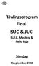 Tävlingsprogram. Final SUC & JUC. SULC, Masters & Nelo Cup. Söndag