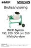 Bruksanvisning. IMER Syntesi 190, 250, 300 och 350 frifallsblandare. EPOX Maskin AB