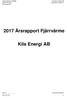 2017 Årsrapport Fjärrvärme. Kils Energi AB