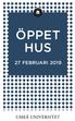 ÖPPET HUS 27 FEBRUARI 2019